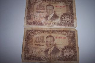 Spain 100 Pesetas 1953 Banknote World Currency Paper Money photo