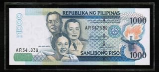 2010 Philippines 1000 Peso Error Banknote - 1 Digit (number) Missing,  Ar347839 photo