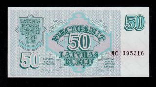 Latvia 50 Rublu 1992 Mc Pick 40 Unc. photo