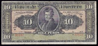Mexico Banco Guerrero 10 Pesos 1906 - 1914 S - 299 photo