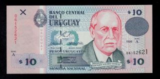 Uruguay 10 Pesos Uruguayos 1998 Serie A Pick 81 Unc photo