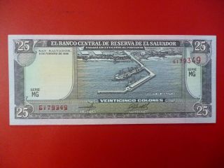 El Salvador Banknote 25 Colones Pick 142 Au 1996 - Mg Series photo