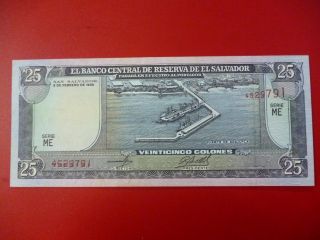 El Salvador Banknote 25 Colones Pick 142 Xf+ 1996 - Me Series photo