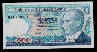 Turkey 500 Lira L.  1970 (1983) B Pick 195 Unc. photo