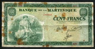 Martinique 1942,  100 Francs,  P19 photo