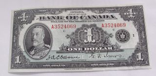 1935 Bank Of Canada $1 Dollar Osborne - Towers Xf++ Bc - 1 photo