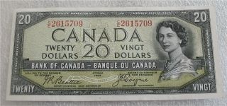1954 Canada $20 Dollars Devil ' S Face Bank Of Canada Au Crisp Bc - 33b C/e 2615709 photo