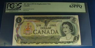 1973 $1 Bank Note Of Canada Bc - 46aa Fg Pcgs 63ppq photo