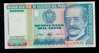 Peru Replacement 500,  000 Intis 1989 Z Pick 147 Unc. photo