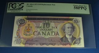 1971 $10 Bank Note Of Canada Bc - 49a Da Pcgs 58ppq photo