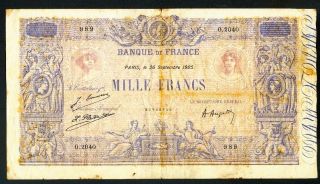 France 1000 Francs 1925 Pick 67j Fine. photo