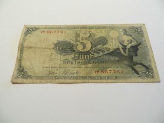 Germany 5 Deutsche Mark 1948 In Banknote photo