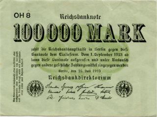 Germany 100.  000 Mark 1923 0000454 photo