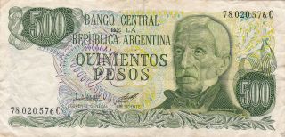 Argentina Banknote 500 Pesos 1977/82 Circulated photo