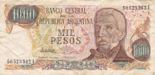 Argentina 1000 Pesos Banknote 1976 Circulated photo