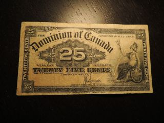 1900 Dominion Of Canada Shinplaster 0.  25 Cents Paper Saunders Signature Dc - 15c photo