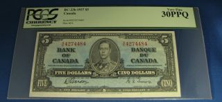 1937 $5 Bank Note Of Canada Bc - 23b X/c Pcgs 30ppq photo