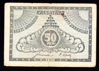 Estonia 50 Penni 1919 Pick 42 Fine photo