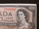 $100 Bank Note Canada 1954 Prefix B/j7018062 Beattie/rasminsky Modified Portrait Canada photo 5