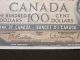 $100 Bank Note Canada 1954 Prefix B/j7018062 Beattie/rasminsky Modified Portrait Canada photo 6