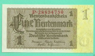 Germany 1 Rentenmark Stabilization Bank 1937 P 28854759 Rosenberg 166b Azxcv8 photo