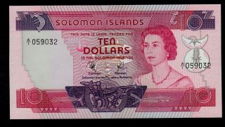 Solomon Islands 10 Dollars (1977) Pick 7a Unc. photo