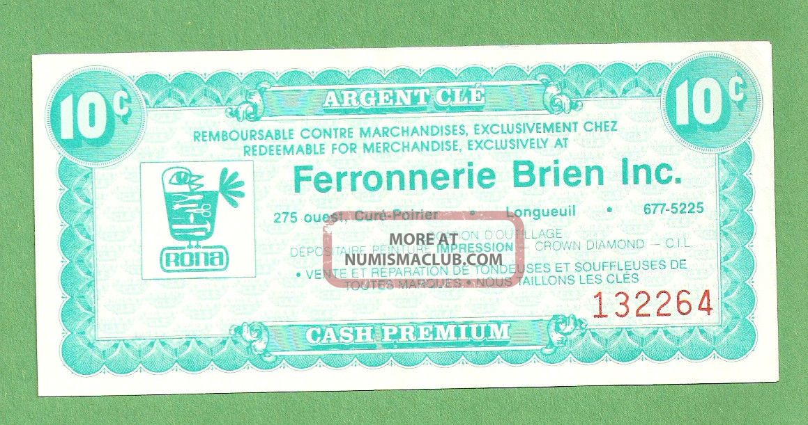 Canada Rona Argent Clé Coupon Personnalisé 10¢ Very Fine Ferronnerie