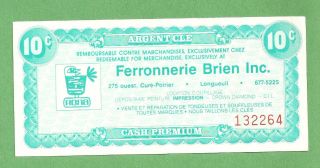 Canada Rona Argent Clé Coupon Personnalisé 10¢ Very - Fine Ferronnerie Brien Inc. photo