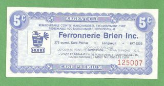 Canada Rona Argent Clé Coupon Personnalisé 5¢ Very - Fine Ferronnerie Brien Inc. photo