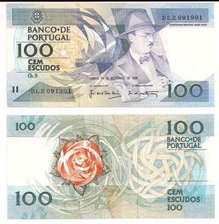 Portugal,  Portuguese Banknote,  100 Escudos 1988,  Unc photo