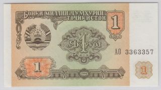 Tajikistan - БОНКИ МИЛЛИИ ЦУМХУРИИ ТОЦИКИСТОН 1994 Issue 1 Ruble Pick 1 photo