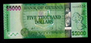 Guyana 5000 Dollars Nd (2013 - 14) Pick Unc. photo