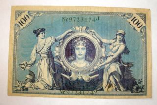 German Empire 1908 - 100 Mark - Reichsbanknote photo