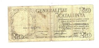 Spain 2,  50 Pesetas 25 - 09 - 1936 Ag Catalunia Banknote photo