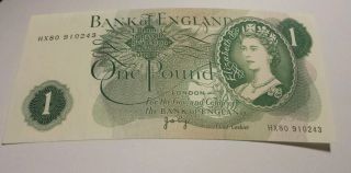 Bank Of England Great Britian 1 Pound Uncirculated photo