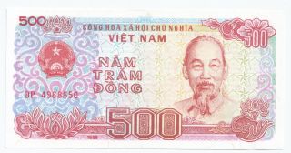 1988,  Cong Hoa X A Hoi Chu Nghia,  500,  Nam Tram Dong Bank Note D - 3 - 40 photo