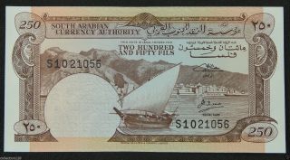 Yemen Democratic Republic (south Arabia) 250 Fills Banknote 1965 Unc photo