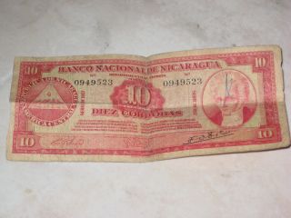 Banco Nacional De Nicaragua Diez Cordobas Series De 1957 0949523 photo