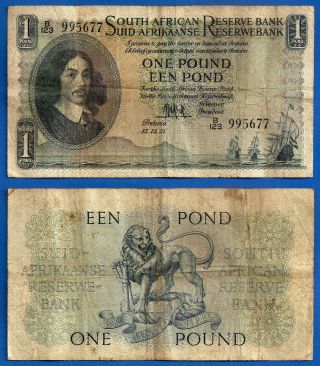 South Africa 1 Pound 15 December 1951 Boat Lion Rand Animal World photo