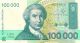 Croatia Bank Note (1993) One Hundred Thousand Dinara In Protective Sleeve Europe photo 1