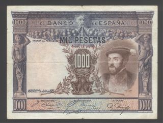 Spain 1000 Pesetas 01 - 07 - 1925 Vg - F P.  70 photo