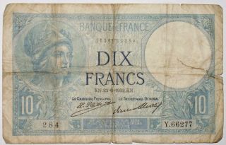 France Note Banknote 10 Dix Francs 1932 photo