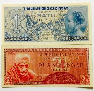 1956 Indonesia 1 & 2.  5 Rupiah, photo