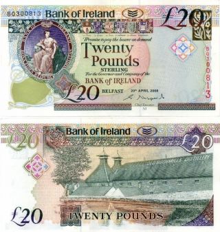 North Ireland 20 Pounds P.  85 Vf/xf Note 2008 photo