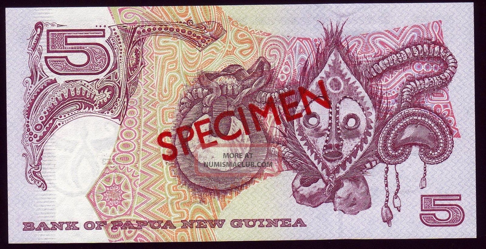 Papua Guinea 5 Kina 2003 P13 Specimen Lwk03 0000000 Unc