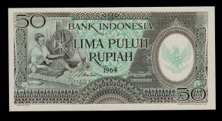 Indonesia 50 Rupiah 1964 Fbo Pick 96 Unc. photo