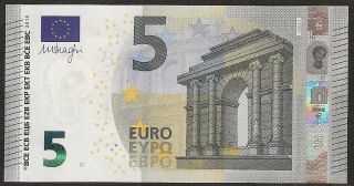 5 Euro (design) ' U ' A France Crisp Gem Unc Banknote Mario Draghi Signature photo