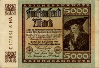 Germany 5.  000 Mark 1922 175884 photo