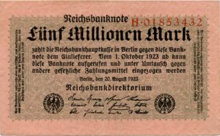Germany 5.  000.  000 Mark 1923 H01853432 photo