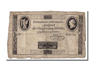 French Assignats,  25 Livres Type Assignat With Portrait photo